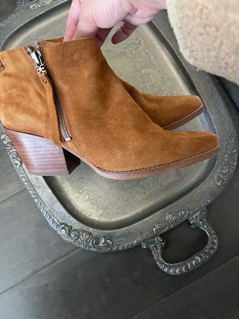 Sam Edelman Women's Suede Ankle Boots - Chestnut Brown